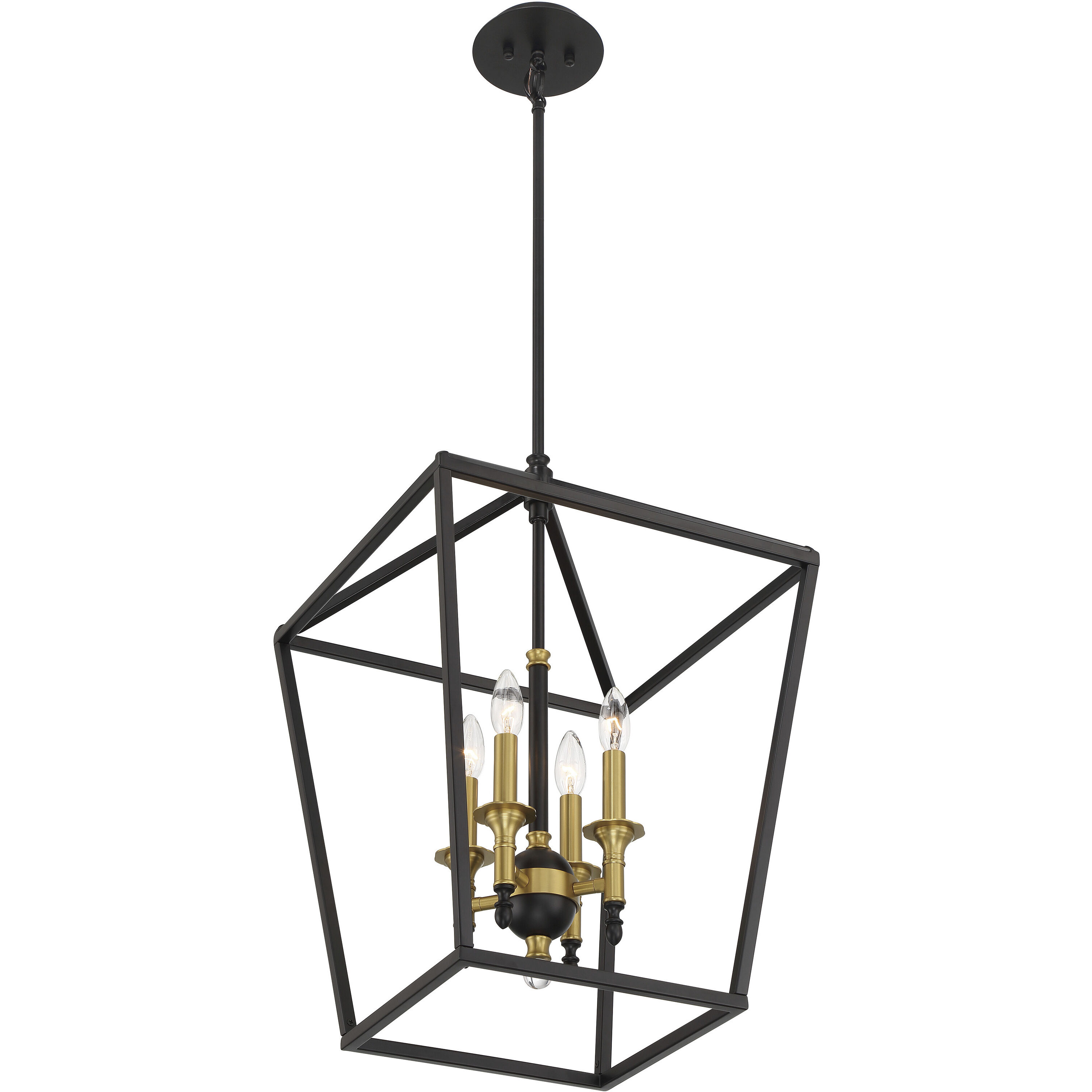 Townhall 4 Light 16 inch Coal/Soft Brass Pendant Ceiling Light